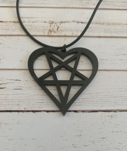 Pentagram heart necklace