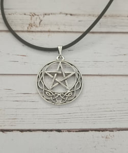 Pentagram moon necklace