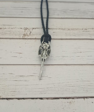 Raven skull necklace