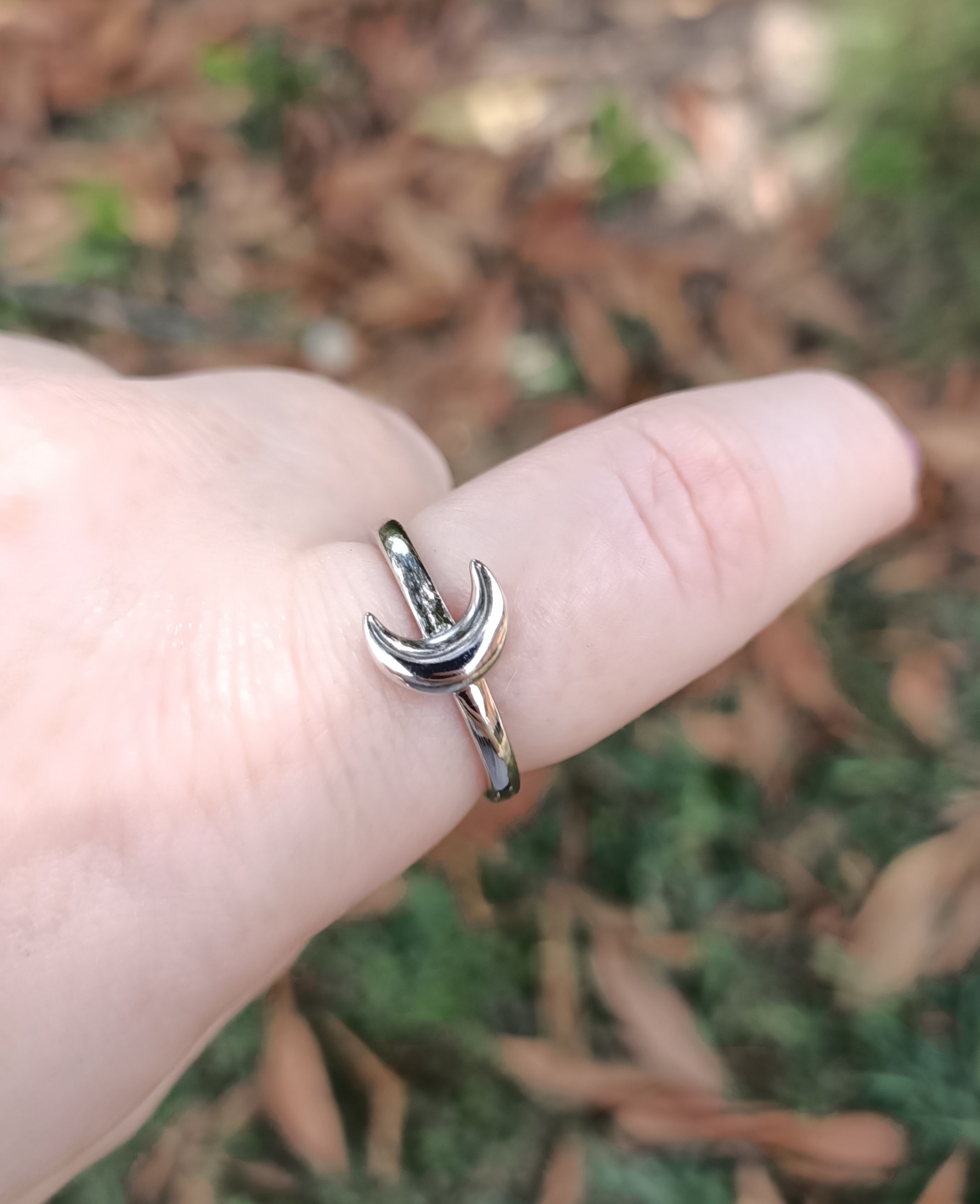 Sterling Silver Crescent moon ring