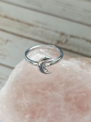 Sterling Silver Crescent moon ring