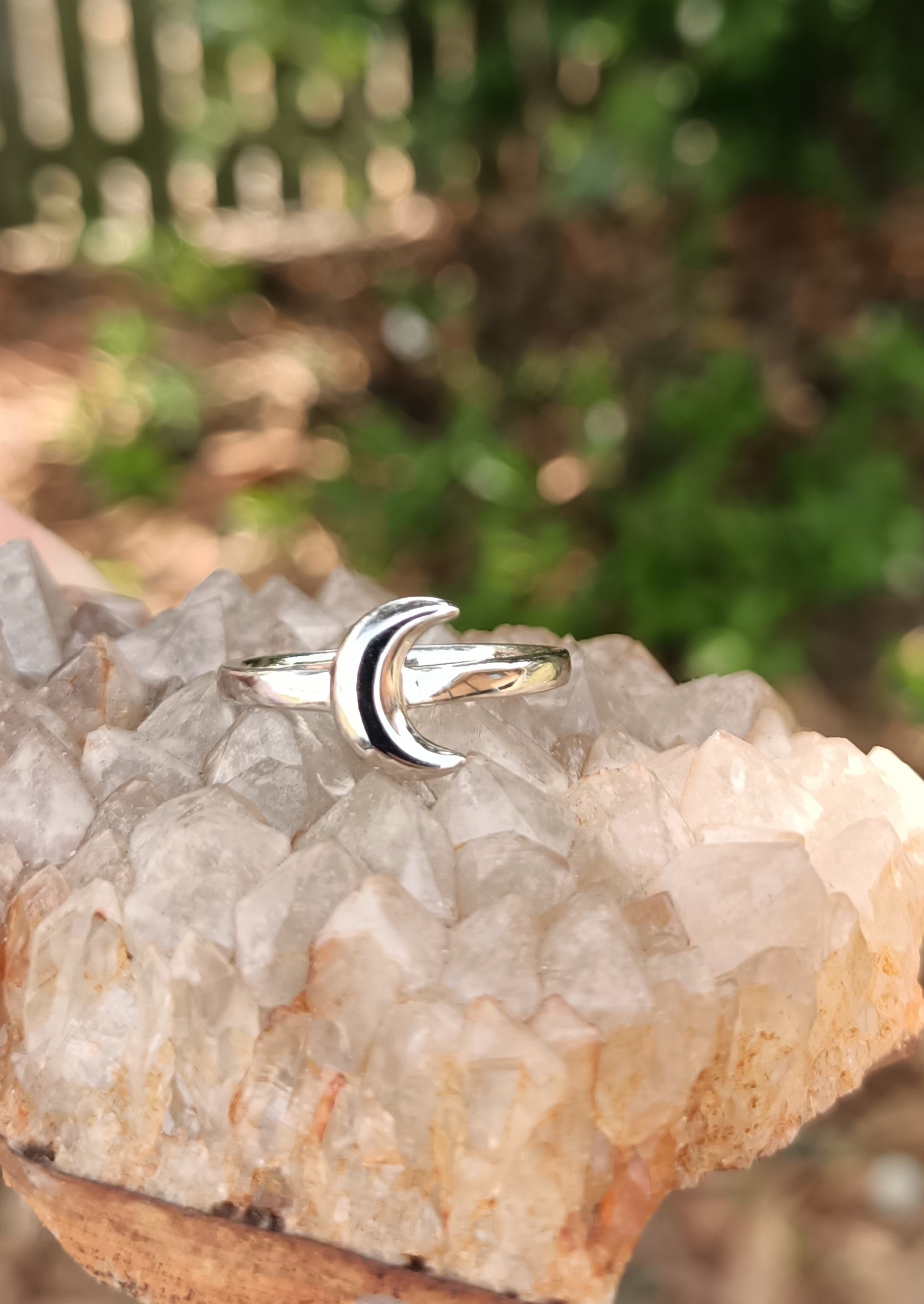 Sterling Silver Crescent moon ring