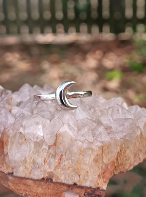 Sterling Silver Crescent moon ring