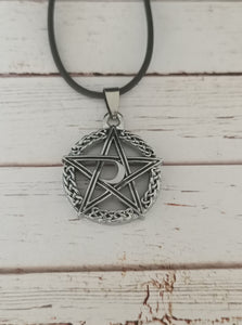 Pentagram and moon necklace