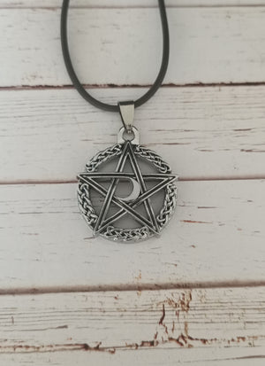 Pentagram and moon necklace